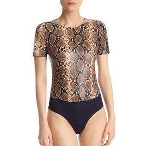 Commando Snake Animal Print Faux‎ Leather Bodysuit BDS018 NWT